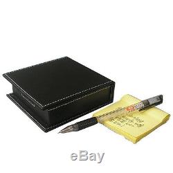 Office Desk Organizer Set T04-9PCS/set Black Leather Files Pen Pencil Holder Box