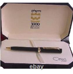 Omas Jerusalem 3000 Black Ballpoint Pen New In Box With Papers