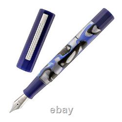 Opus 88 FLOW Fountain Pen in Blue 2.3mm Stub Nib NEW in Original Box