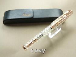 PINEIDER SUGAR WHITE HONEYCOMB FOUNTAIN PEN NUMBERED LE 14K FINE NEWithBOX #66/88