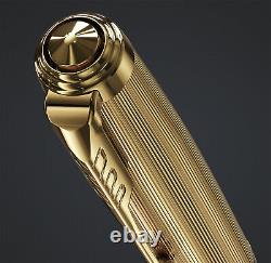 Parker 51 Fountain Pen Gold & Plum & 18K Gold Med. Pt Nib New In Box 2123517