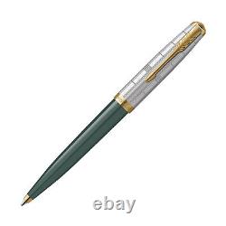 Parker 51 Premium Ballpoint Pen in Forest Green with Gold Trim NEW in Box