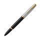 Parker 51 Premium Fountain Pen In Black With Gold Trim -medium Point- New In Box