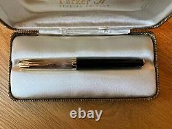 Parker 51 Special Edition Black, Silver & Gold Fountain Pen New in Box 2002