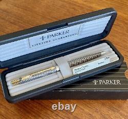 Parker 75 Classic Ballpoint Pen Sterling Silver New In Box with Sleeve