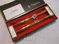 Parker 75 Classic Imperial 22k Gold Ballpoint Pen &. 9mm Pencil New In Box USA
