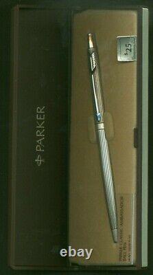 Parker Ambassodor Ballpoint Pen Heavy Silver Plated New In Box Rare Beauty 70, S