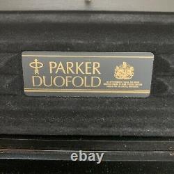 Parker Duofold Fountain Pen With 18K 750 nib Sterling Silver NICE! With Box