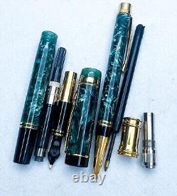 Parker Duofold Marble green Ballpoint Pen & Fountain Pen 18k 750 m nib box set