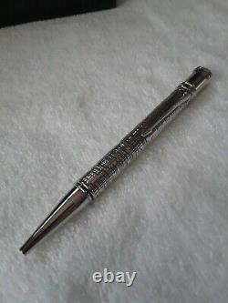 Parker Duofold Presidential Sterling Silver Esparto Ballpoint Pen in wooden box