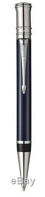 Parker Duofold Special Edition Navy Pinstripe Ballpoint Pen New In Box Beauty