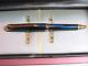 Parker Ellipse Ballpoint Ball Pen Blue And 23kclip Blue Ink New In Box