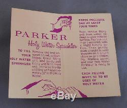 Parker Holy Water Sprinkler in orginal box with instuctions-Gold Cap