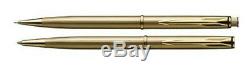 Parker Insignia 14K Dimonite Gold Ballpoint Pen & Pencil Set New In Box