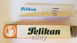 Pelikan 140 Fountain Pen Green Striped Fine 14K Nib & Original Box/Papers