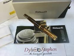 Pelikan Souveran M200 cognac demonstrator fountain pen FINE nib + boxes + papers