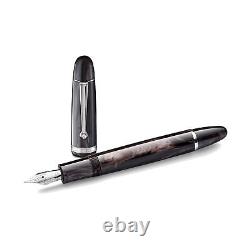 Penlux Masterpiece Grande Fountain Pen in Black Wave Medium Point NEW in Box