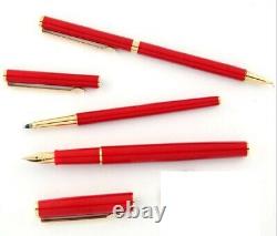 Pilot Fountain Pen, Ballpoint Pen & Pencil Mini Red Set New In Box New