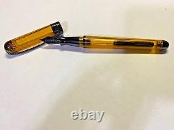 Pineider Avatar Demo Black Amber Fountain Pen Fine Nib, New in box