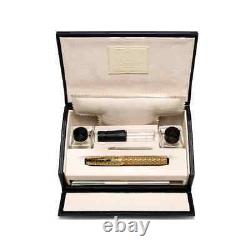 Pineider Psycho Palladium Fountain pen 14k Gold Medium Nib New- Sealed box