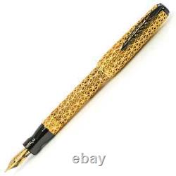 Pineider Psycho Yellow Gold Fountain pen 14k Gold Medium Nib New- Sealed box