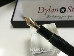 Platinum translucent emerald green 3776 fountain pen 14K S F gold nib + box