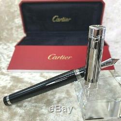RARE Authentic Cartier Fountain Pen Pasha Barcode 18k Gold Nib withBox&Paper(MINT)
