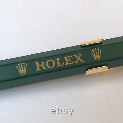 ROLEX Caran d'Ache Ballpoint Pen 858 Green Gold w Box Blue ink Rare Japan Unused