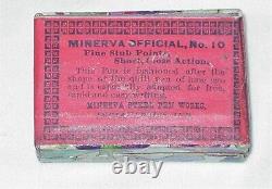 Rare New & Sealed 1889 Antique Minerva Steel Pen Works Box Indianapolis, In