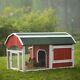 Red Barn Wood Chicken Coop With Nest Box Side Access Door For 4-6 Hens