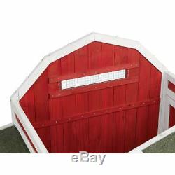 Red Barn Wood Chicken Coop with Nest Box Side Access Door for 4-6 Hens