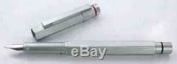 Rotring 600 Silver Hexagonal Fountain Pen Fine Pt & Converter New In Box