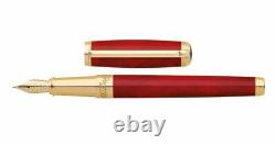 S. T. Dupont Atelier Red Chinese Lacquer Fountain Pen, 410710, New In Box
