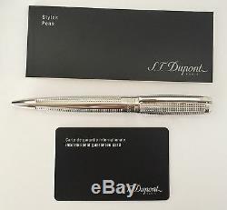 S. T. Dupont D Line Blazon Ball Point Pen, Palladium, 415671, New In Box