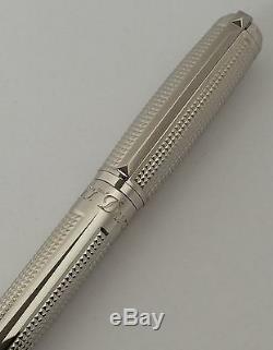 S. T. Dupont D Line Blazon Fountain Pen, Palladium Finish, 410671, New In Box