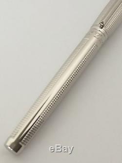 S. T. Dupont D Line Blazon Rollerball Pen, Palladium, # 412671, New In Box