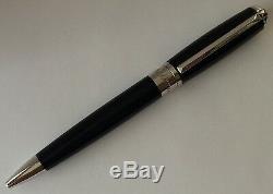 S. T. Dupont Elysee Ball Point Pen, Black Lacquer & Palladium, 415674, New In Box