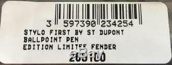 S. T. Dupont Fender Guitar Ballpoint Pen With Stand 265100, New In Box