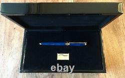 S. T. Dupont Line D Atelier Blue Chinese Lacquer Fountain Pen, 410698, New In Box