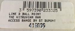 S. T. Dupont Line D Vitruvian Man Ballpoint Pen, 415036, New In Box