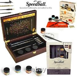 SPEEDBALL Drawing Calligraphy Lettering Kits Pens Inks Textbook Art Craft Set