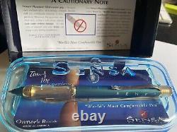 Sensa Zephyr Designer Teal & Gold Ballpoint Pen New In Box 02341 Made In Usa