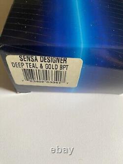 Sensa Zephyr Designer Teal & Gold Ballpoint Pen New In Box 02341 Made In Usa