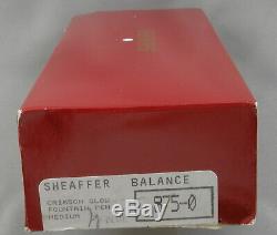 Sheaffer Balance II Crimson Glow & Gold Fountain Pen In Box 18kt M Nib 1998