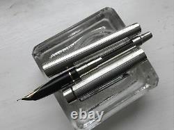 Sheaffer Targa 14k Gold Nib Fountain Pen Serviced Boxed Stirling Silver Superb
