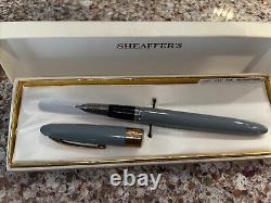Sheaffer Vintage Snorkel Fountain Pen-Gray- Mint In Box 1950's Free Ship