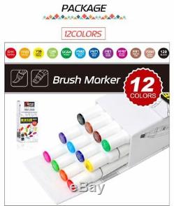 Soft Brush Sketch Markers Pen Permanent Alcohol Based Ink Art Marker Box Set New