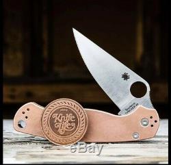Spyderco COPPER Paramilitary 2 Knife (3.44 REX 45 steel) C81CUP2 UNOPENED BOX