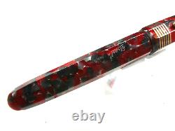 Stipula Faceted Etruria Red Currant Fountain Pen 18K Medium nib New in Box
