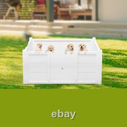 TAUS Whelping Box for Dogs with Washable Pee Pads Indoor Wooden Dog Pen